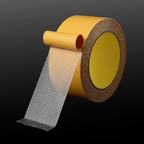 Double Sided Tape Woodworking Tape Super Thin Strong Viscosity Fiber Mesh Carpet Tape 2 in by 66 FT High Tack Two Sided Super Sticky Removable Residue Free Dual Sided Tape - size: 2 inch x 66 feet