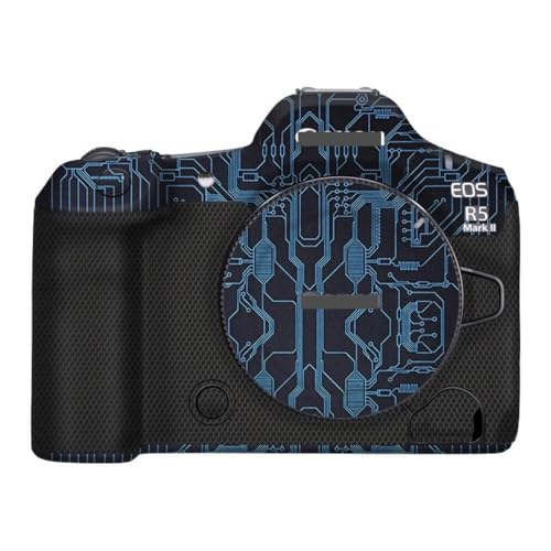 Camera Skin Wrap R5II Anti-Scratch Sticker Coat Vinly Protective Film Body Protector Decals Cover for Canon EOS R5 Mark II R5 II (Circuit Blue) - color: Circuit Blue