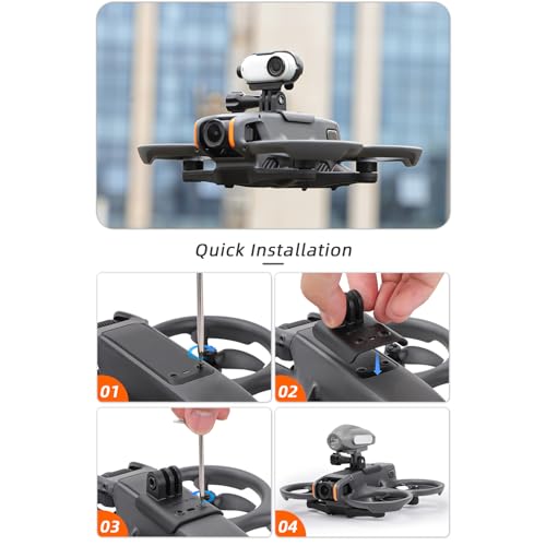 Searchlights Strobe Light with Drone Mount for DJI Avata 2 Spotlight Floodlight Bracket Support to Mount Night Flight Light to Drone with Action Camera Adapter for Insta360 GO 3S / GO3 - color: Mounting bracket