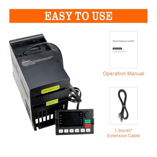 VFD 220V / 2.2KW 3HP 10A ，Single Phase 220V-240V Input to 3 Phase 220V-240V Output Variable Frequency Drive, VFD for AC Motor Speed Control ，Single-Phase Input, 3 Phase Output