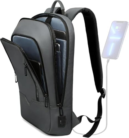 hk Backpack for Men Business Slim Laptop Bag - color: Dark Grey, size: 17.3 Inch