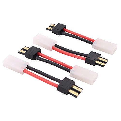4pcs Compatible with Big Tamiya Female RC Connector Adapter with 14awg 5cm Wire(C88-4)