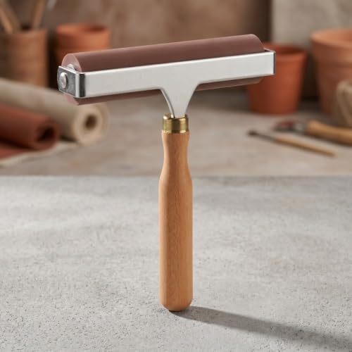 Anu Limen Soft Rubber Brayer High-Elasticity Roller for Printmaking, Scrapbooking & Art Crafts, Even Ink Application, Non-Slip Handle(15cm) - size: 15cm