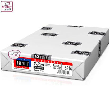 NextDayLabels Superior Carbon-Less NCR, 2 Part Reverse #5914, 8.5" x 11" - size: 8-1/2" x 11" 2 Part Straight, #5914