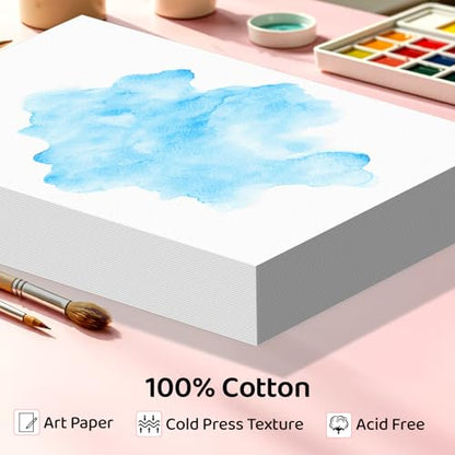 84 Sheets Watercolor Paper 5x7, 110lb/230gsm Cotton Watercolor Paper Loose - size: 5x7 Inch-84 Sheets