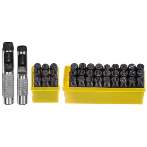 WorkBless 36 Pack 1/2-Inch Metal Stamping Kit Steel Letter Stamp Set