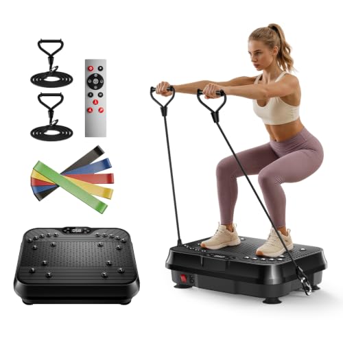 Vibration Plate Exercise Machine Vibrating Shaking Shaker Platform Board - color: Black