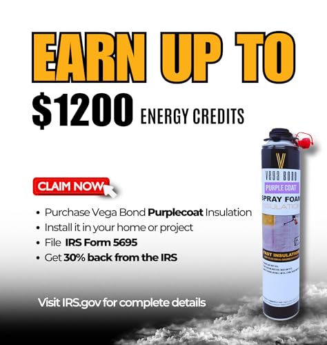 Vega Bond Purplecoat Closed Cell Spray Foam Air Sealant (6 Pack + Gun) - size: 6 Pack