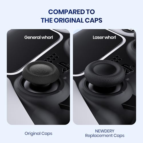 NEWDERY Joystick Replacement Grip Caps for PS5/PS4 Controller - color: Black