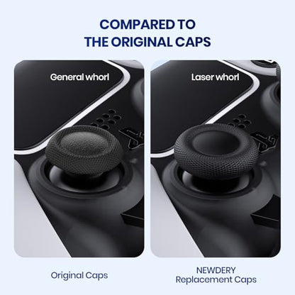NEWDERY Joystick Replacement Grip Caps for PS5/PS4 Controller - color: Black