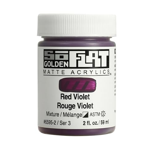 GOLDEN SoFlat Matte Acrylics, Red Violet, 2 fl. oz. Jar - color: Red Violet, size: 2 Fl Oz (Pack of 1)