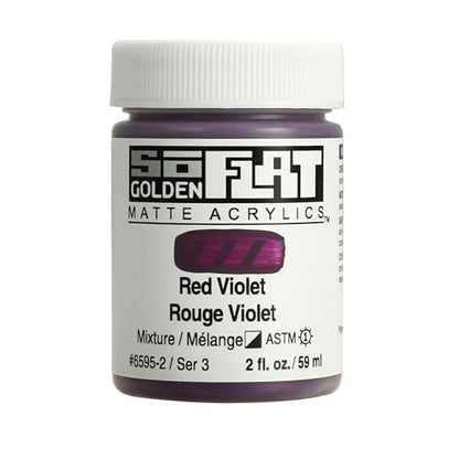 GOLDEN SoFlat Matte Acrylics, Red Violet, 2 fl. oz. Jar - color: Red Violet, size: 2 Fl Oz (Pack of 1)