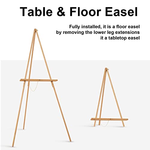 Falling in Art 65" A-Frame Wooden Tripod Easel Stand (Natural) - color: Natural-1 Pack