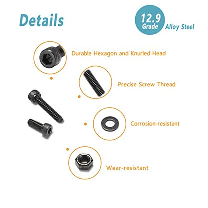KADRICK 660Pcs M2 Screws Assortment,Hex Socket Head Cap M2 Bolts Kit - size: M2 660Pcs