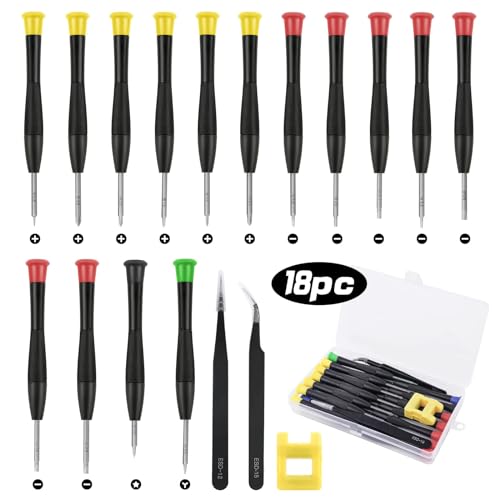 Ainiv Mini Precision Screwdriver Set, 18PCS Small Magnetic Screwdriver - color: 18 Pieces