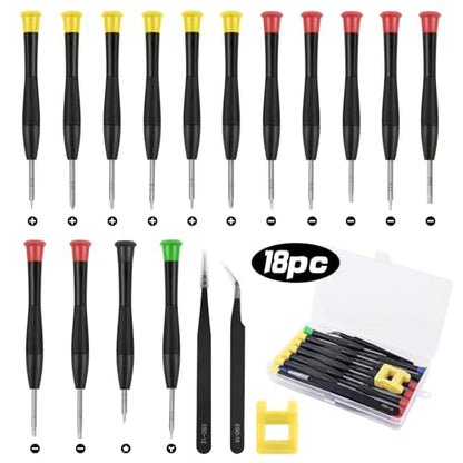Ainiv Mini Precision Screwdriver Set, 18PCS Small Magnetic Screwdriver - color: 18 Pieces