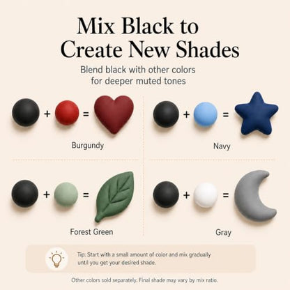Black Air Dry Foam Clay 100g/3.5oz, Soft & Easy to Mold - color: Black