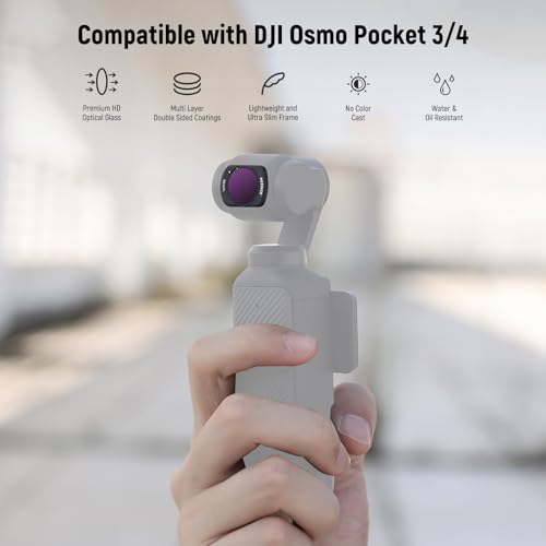 NEEWER 14 Pack Magnetic ND Filter Set Compatible with DJI Osmo Pocket 3 / Pocket 4 / Xtra Muse, CPL, ND8/16/32/64/128/256/1000, ND8/PL ND16/PL ND32/PL ND64/PL, Black Diffusion 1/4, LPR Effect Filter - style: 14 Pack ND+ND/PL+Effect w/Cleaning Cloth