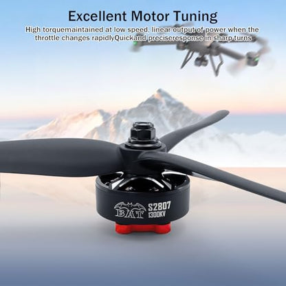 Surpass Hobby S2807 Outrunner Brushless Motor 6S 1300KV Drone Motor for 6-7inch Long Range FPV Racing Drone Freestyle FPV Drone Quadcopter (1300KV 1Pcs) - size: 1300kv-1pack
