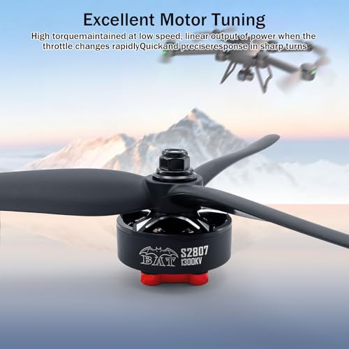 Surpass Hobby S2807 Outrunner Brushless Motor 6S 1300KV Drone Motor for 6-7inch Long Range FPV Racing Drone Freestyle FPV Drone Quadcopter (1300KV 1Pcs) - size: 1300kv-1pack
