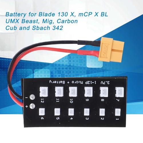 Charging Board for JST-PH 2.0 1S 3.7V 7.4V - Parallel Charger Board Compatible with Bla-de 130X for MCP X BL for UMX, 12 Batteries Simultaneously