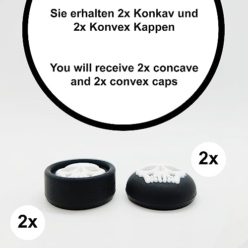 MatoSan 4 Thumbstick Grip Caps – Universal Silicone Controller Covers – Enhanced Grip, Precision & Protection – Anti-Slip Joystick Accessories for All Modern Game Controller - size: 4 Skull Set