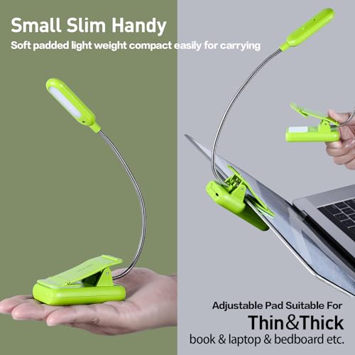 VAVOFO Rechargeable Reading Light, Clip on Book Light for Reading in Bed - color: Neon Green