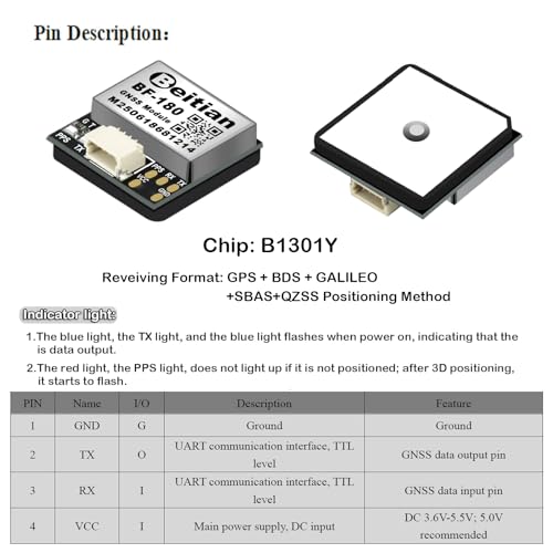 BF-180 Beitian GPS Module Triple-Mode TTL Level 115200bps GPS Car Navigation with Antenna Support GPS Beidou Galileo for Arduino Raspberry Pi Aircraft Pixhawk APM Flight Controller