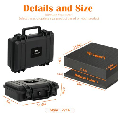 IP67 Portable Waterproof Hard Case with Customizable Pick‑N‑Pluck Foam - size: RE-2716