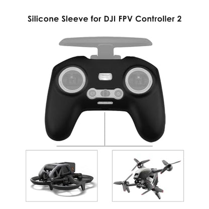 CAPART Silicone Protective Cover Skin Sleeve for DJI FPV Controller 2, Compatible with DJI FPV and DJI Avata Drone (Black)
