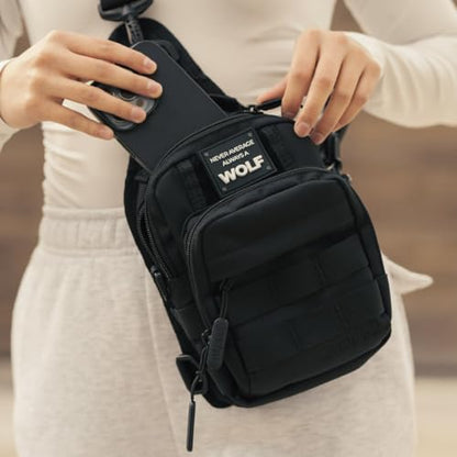 WOLFpak 4L Mini Tactical Sling Bag Crossbody - color: Alpha Black