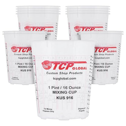Custom Shop Paint Mixing Cups, 16-Ounce, 12 Pack, Plastic Measuring Cups - color: Cups - Pack of 12