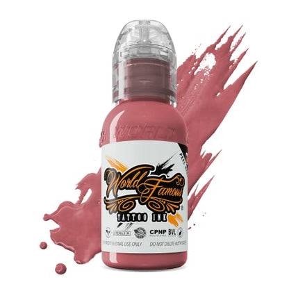 World Famous Tattoo Ink - Prince Albert Pink Tattoo Ink - Professional Tattoo Ink & Tattoo Supplies - Skin-Safe Permanent Tattooing in Bold Shades - Vegan & Non-Toxic (1 oz) - color: Prince Albert Pink, size: 1 fl oz