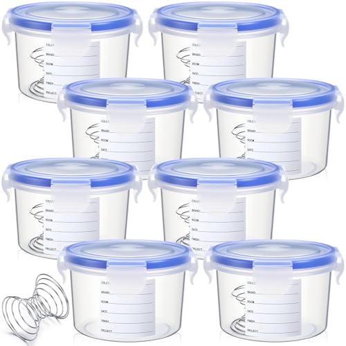 Remerry 8 Sets Paint Container with Stainless Steel Mixing Ball Touch up Storage Cups with Lids Paint Containers Storage Airtight for Repainting(320 ml) - size: 320 ml