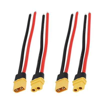 4Pcs XT60 Male Fmale Plug Socket Incl Silicone Cable Coupling for Model Car 15cm 12AWG - size: XT60