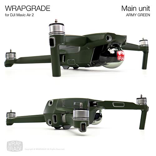 Wrapgrade Main Unit Skin Compatible with DJI Mavic Air 2 (Amry Green) - color: AMRY GREEN