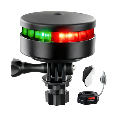 Kayak Navigation Lights,Battery Operated Boat Lights,Waterproof Portable Red and Green Dinghy Navigation Lights for Paddle Board,Sikff - color: Red&Green (Screw & Track & Adhesive Mount)