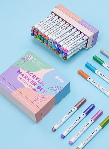 Arrtx Metallic Acrylic Paint Markers 30 Colors