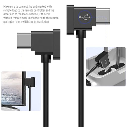 USB C to USB C Remote Controller Cable for DJI Mavic 3 Mini 2 3 Pro Air 2S - style: TPE Black