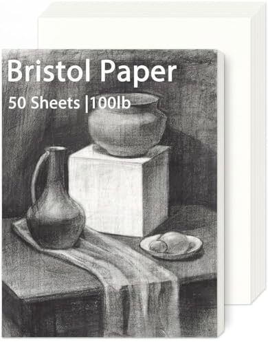 gisgfim 50 Sheets Bristol Paper Smooth 8.5×11 inches 100lb/270g - size: 8.5×11