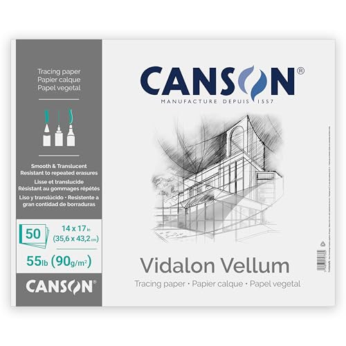 Canson Vidalon Vellum Paper Pad, Translucent, 14x17 in - size: 14"X17"