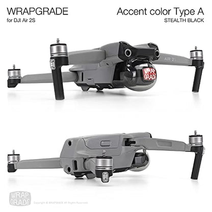 Wrapgrade Skin Compatible with DJI Air 2S | Accent Color A (Stealth Black) - color: Stealth Black