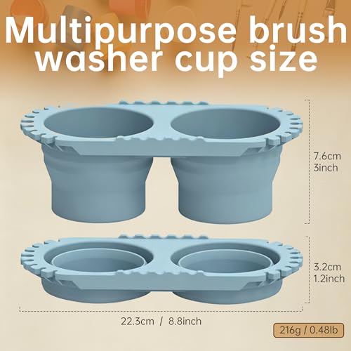 Collapsible Paint Brush Cleaner Rinse Cup, Green - color: Green