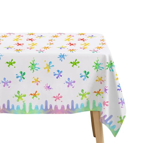 Xigejob Slime Birthday Party Tablecloth Decorations for Kids, Pink, 3 Pack