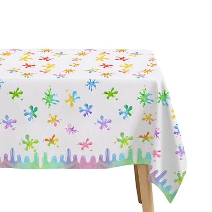 Xigejob Slime Birthday Party Tablecloth Decorations for Kids, Pink, 3 Pack