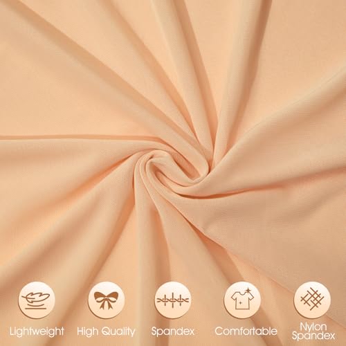 Horbaunal 4-Way Stretch Mesh Fabric by The Yard, Nude 1 Yard - color: Nude, size: 1 Yard