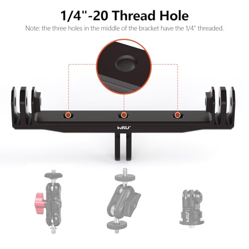 HSU Aluminum Dual Twin Mount Adapter (Extension) for GoPro - color: Extension