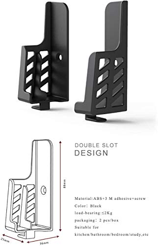Adhesive Rack Wall Mount Universal Dock for Tablet Smartphone eReader Remote Control Holder Stick on Wall,Fits for iPad Samsung Google Surface, 3M Adhesive or Screws Installation Available,Black