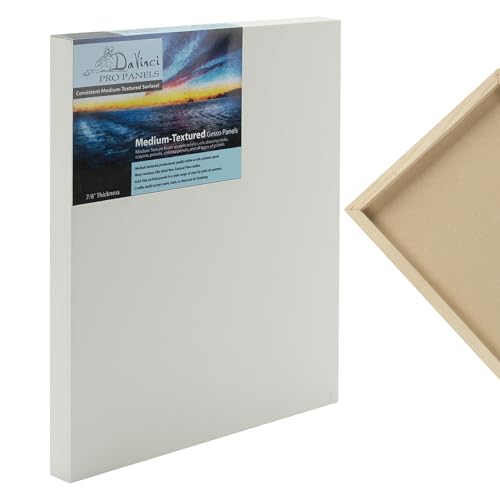 Da Vinci Pro Medium Textured Gesso Panel - 3x3-12 Pack - 2" Depth Wood Panels for Painting - Accepts Mediums Like Canvas - for Oils, Acrylics, Mixed Media, Pastels & Drawing Sticks - size: 3x3", style: 1-5/8" Depth