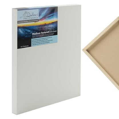 Da Vinci Pro Medium Textured Gesso Panel - 3x3-12 Pack - 2" Depth Wood Panels for Painting - Accepts Mediums Like Canvas - for Oils, Acrylics, Mixed Media, Pastels & Drawing Sticks - size: 3x3", style: 1-5/8" Depth